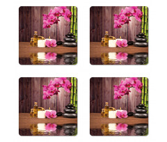 Spa Relax Candle Blossom Coaster Set Of Four