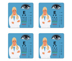 Female Ophthalmologist Coaster Set Of Four