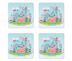 Childish Cartoon Fun Coaster Set Of Four