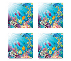 Fish Species in the Sea Coaster Set Of Four