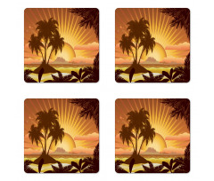 Digital Graphics Sunset Scene Coaster Set Of Four