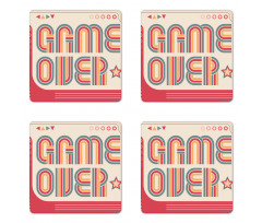 Vintage Game over Screen Coaster Set Of Four