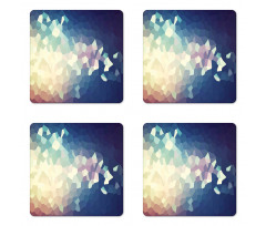 Polygonal Pixel Art Graphic Coaster Set Of Four