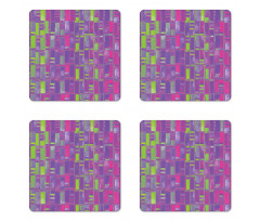 Abstract Distorted Cubes Coaster Set Of Four