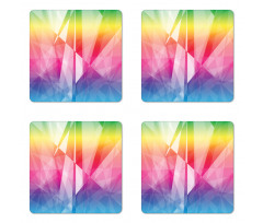 Mosaic Rainbow Geometric Art Coaster Set Of Four