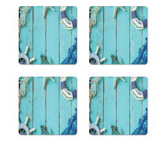 Nautical Ocean Scenery Coaster Set Of Four