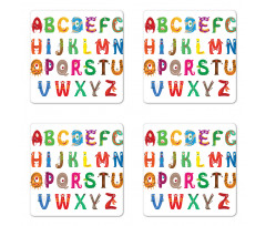 Childish Monster Letters Coaster Set Of Four