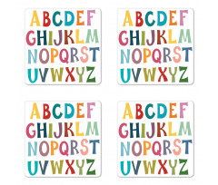 Basic Colorful Letters Coaster Set Of Four