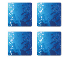 Sharks Ship Compass Coaster Set Of Four