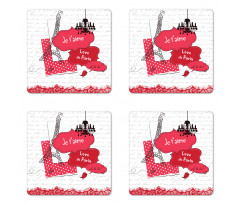 Je T'aime in Paris Coaster Set Of Four