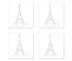 Pencil Drawn Monument Coaster Set Of Four