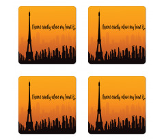 City Skyline Lettering Coaster Set Of Four