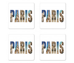 Modern Collage Wording Coaster Set Of Four