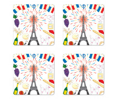 Parisian Party Items Coaster Set Of Four