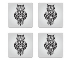 Zentangle Graphic Bird Coaster Set Of Four