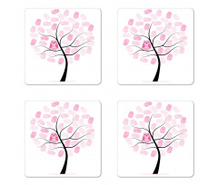 Tree with Fingerprints Coaster Set Of Four