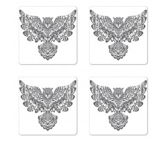 Monochrome Open Wings Coaster Set Of Four