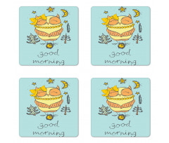 Morning Wake up Time Coaster Set Of Four