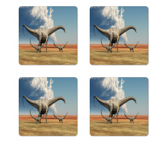 Diplodocus Dinasours Coaster Set Of Four