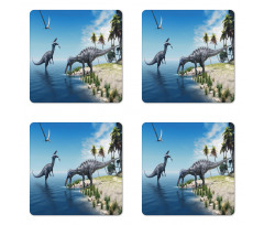 Wild Suchomimus Dinosaur Coaster Set Of Four