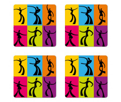 Dancers Colors Coaster Set Of Four