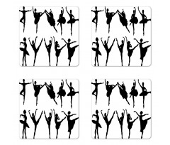 Monochrome Ballet Dancer Coaster Set Of Four