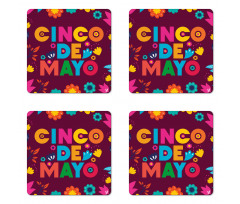 Floral Image Coaster Set Of Four