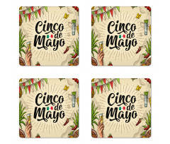 Mexican Food Drink Coaster Set Of Four