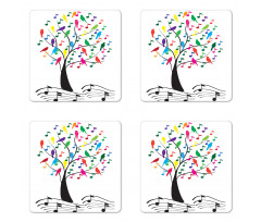 Tree with Notes Happiness Coaster Set Of Four