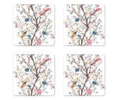 Tree with Birds Coaster Set Of Four