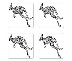 Abstract Ornate Kangaroo Coaster Set Of Four