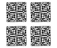 Monotone Squares and Dots Coaster Set Of Four