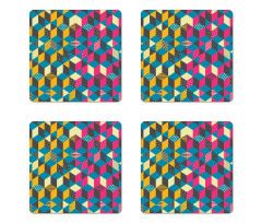 Modern Colorful Blocks Coaster Set Of Four