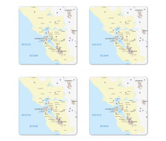 San Francisco Regions Map Art Coaster Set Of Four