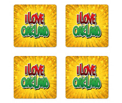 Typographic Pop Art Style Coaster Set Of Four