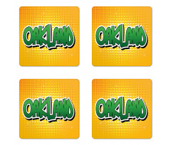 Comic Book Style Wording Coaster Set Of Four