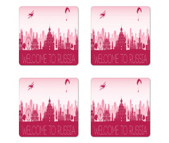 Touristic City Hallmarks Coaster Set Of Four