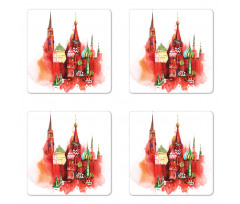 Red Square Saint Basil Art Coaster Set Of Four