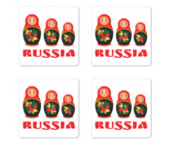 Nesting Matryoshka Dolls Coaster Set Of Four