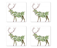 Garden Deer Celebration Coaster Set Of Four