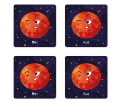 Mars Cartoon Character Coaster Set Of Four