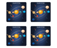 Celestial Cartoon Scheme Coaster Set Of Four