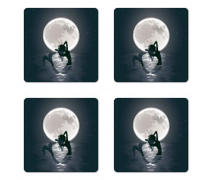 Mermaids at Night Coaster Set Of Four