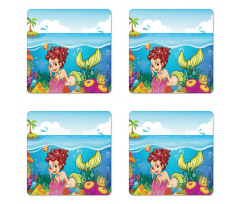 Palm Trees in Island Coaster Set Of Four