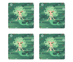 Starfish Sea Cartoon Coaster Set Of Four