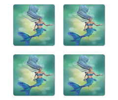 Mermaids Swimming Coaster Set Of Four