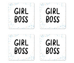 Grunge Typographic Image Coaster Set Of Four