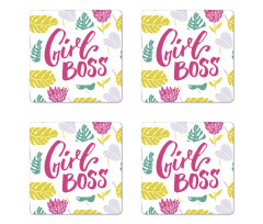 Feminism Calligraphy Art Coaster Set Of Four