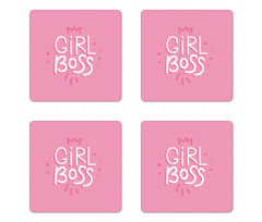 Feminine Pinkish Concept Coaster Set Of Four