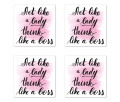 Act Like a Lady Lettering Coaster Set Of Four